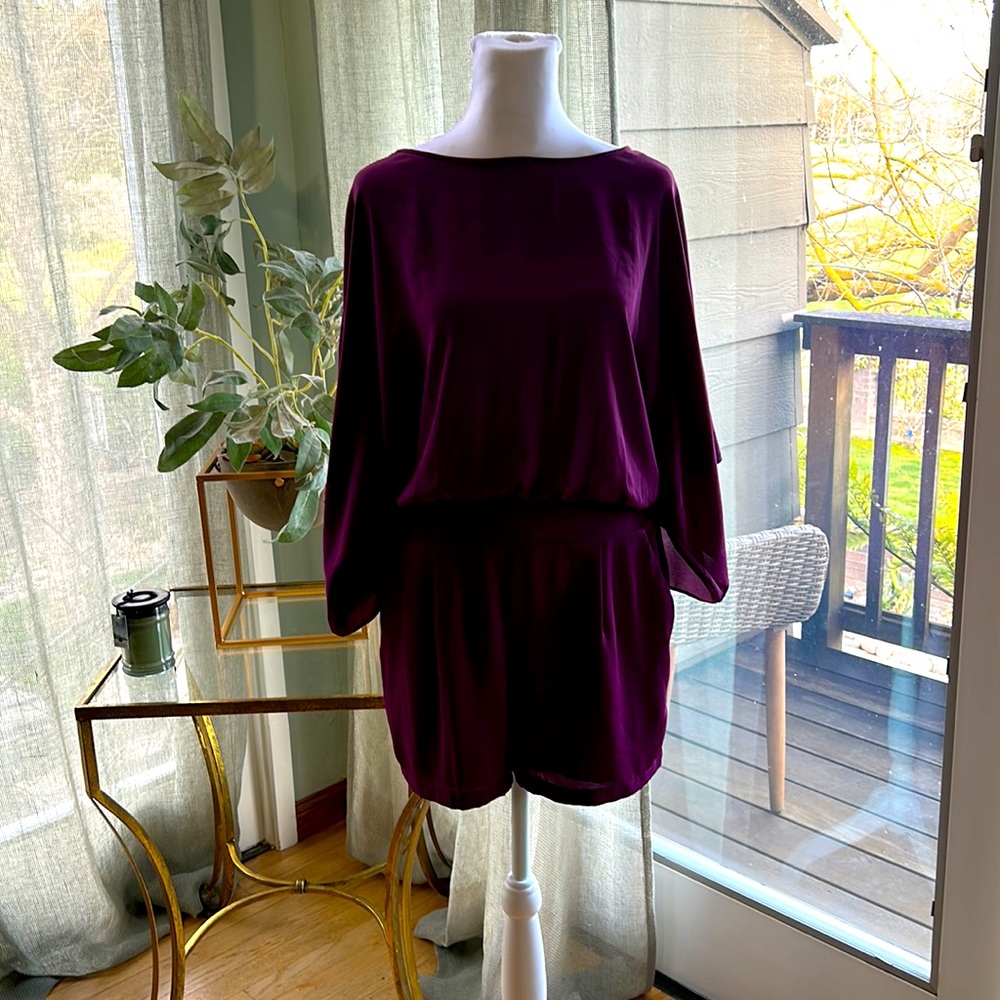 White House Black Market Purple Romper